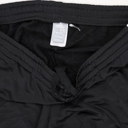 Adidas Essentials Black Track Pants Men's Size L Polyester 77 cm Inseam 42 cm Waist Neon Green Blue Stripes