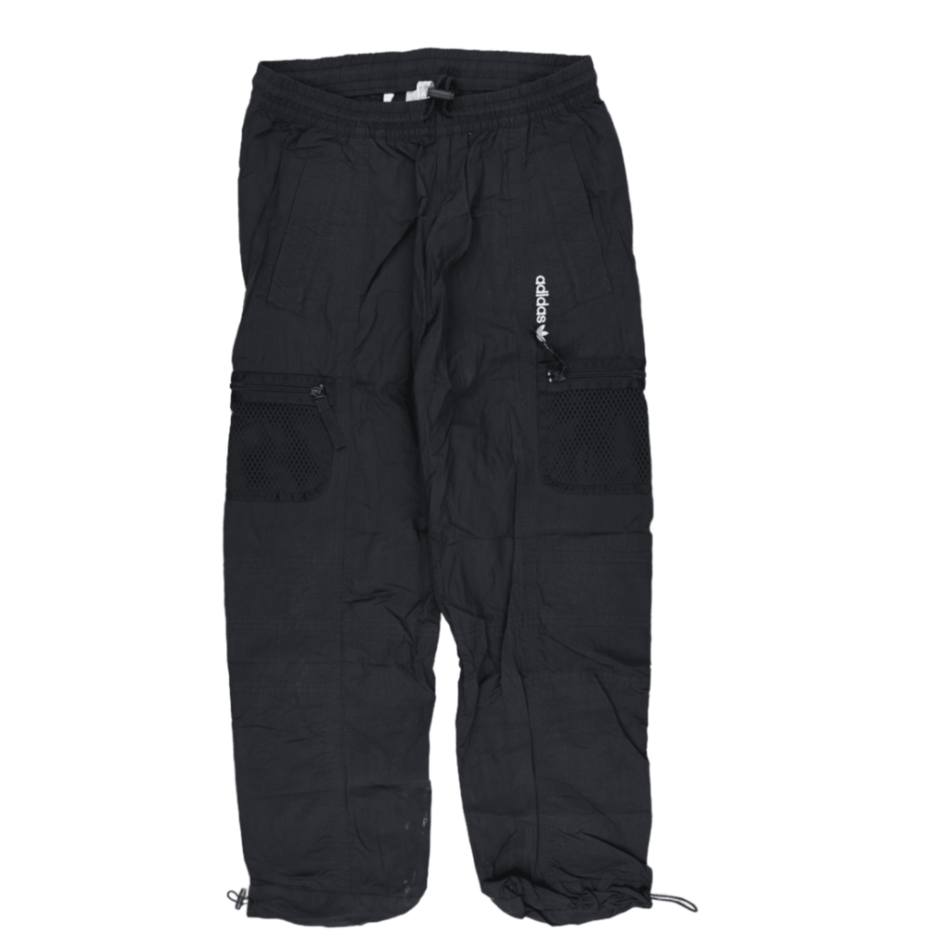 adidas Black Nylon Cargo Trousers Large 76cm Inseam 85cm Waist
