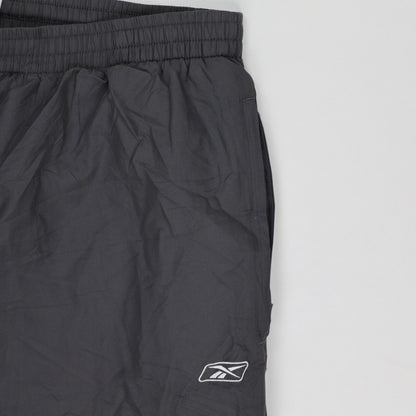 Reebok Black Track Pants for Men Size L 50 Polyester Lightweight
