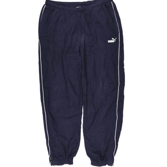 PUMA Navy Blue Track Pants Large Polyester Vintage Athletic Trousers