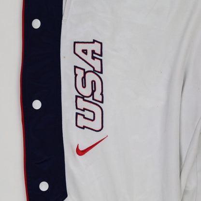 Nike USA Vintage White Track Pants Medium 38 Waist 76 Inseam Polyester