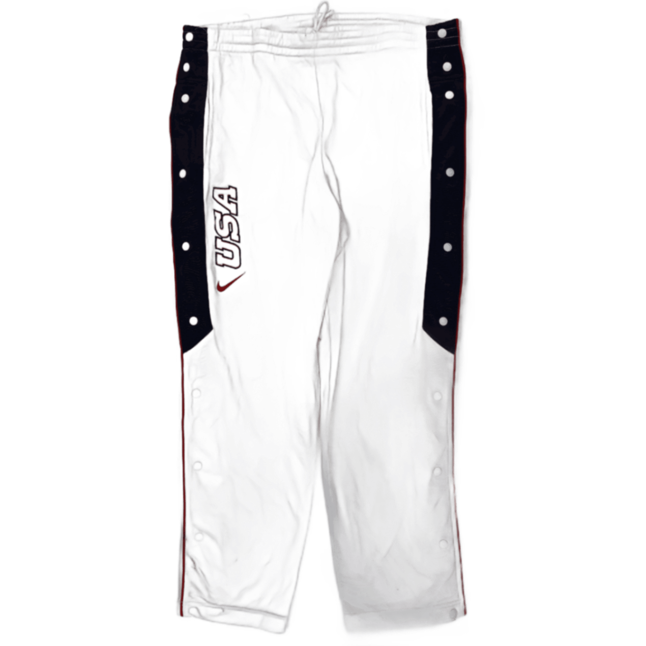 Nike USA Vintage White Track Pants Medium 38 Waist 76 Inseam Polyester