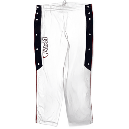 Nike USA Vintage White Track Pants Medium 38 Waist 76 Inseam Polyester