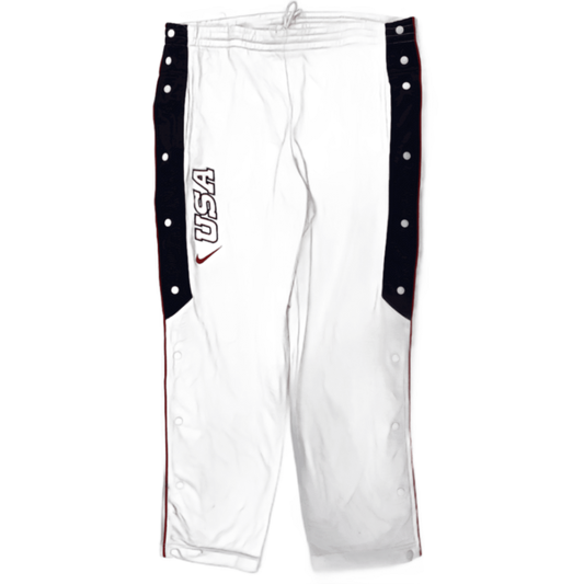 Nike USA Vintage White Track Pants Medium 38 Waist 76 Inseam Polyester