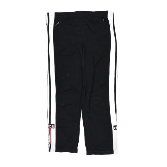 adidas Originals Black Snap Button Track Pants Men's Size D176 F16a Medium Polyester Blend Vintage