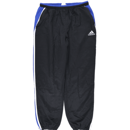 adidas Vintage Black Blue Track Pants Large Polyester