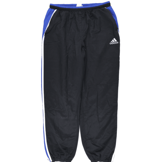 adidas Vintage Black Blue Track Pants Large Polyester