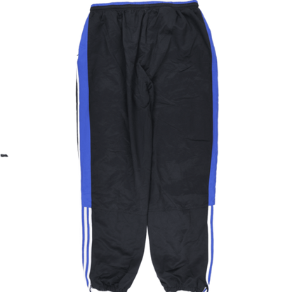 adidas Vintage Black Blue Track Pants Large Polyester