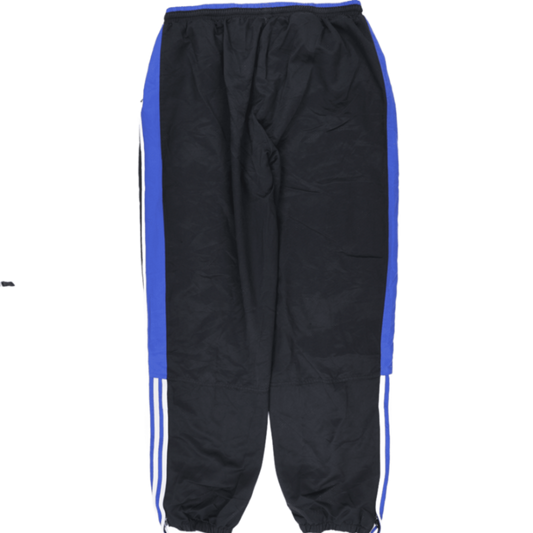 adidas Vintage Black Blue Track Pants Large Polyester
