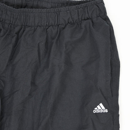 adidas Black Sports Trousers Large 79 cm Inseam 90 cm Waist Polyester