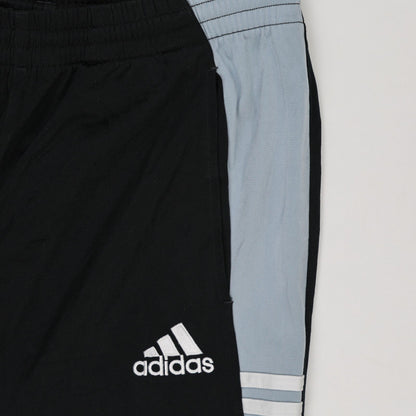 adidas Vintage Black Light Blue Track Trousers Large 78cm Inseam Polyester