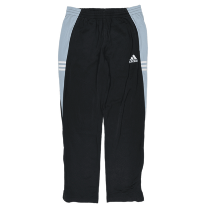adidas Vintage Black Light Blue Track Trousers Large 78cm Inseam Polyester