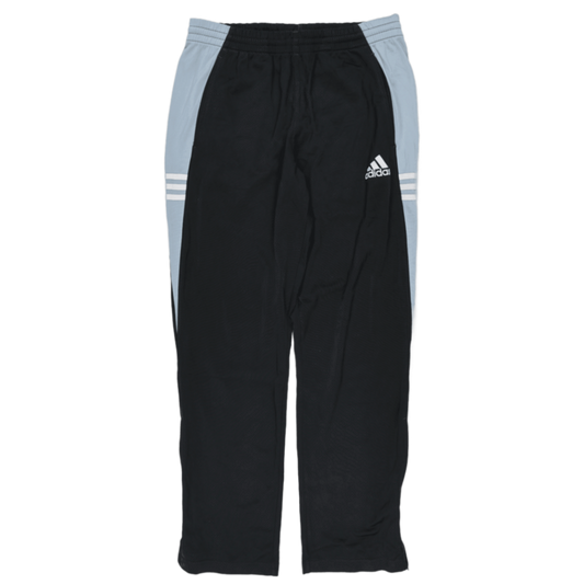 adidas Vintage Black Light Blue Track Trousers Large 78cm Inseam Polyester