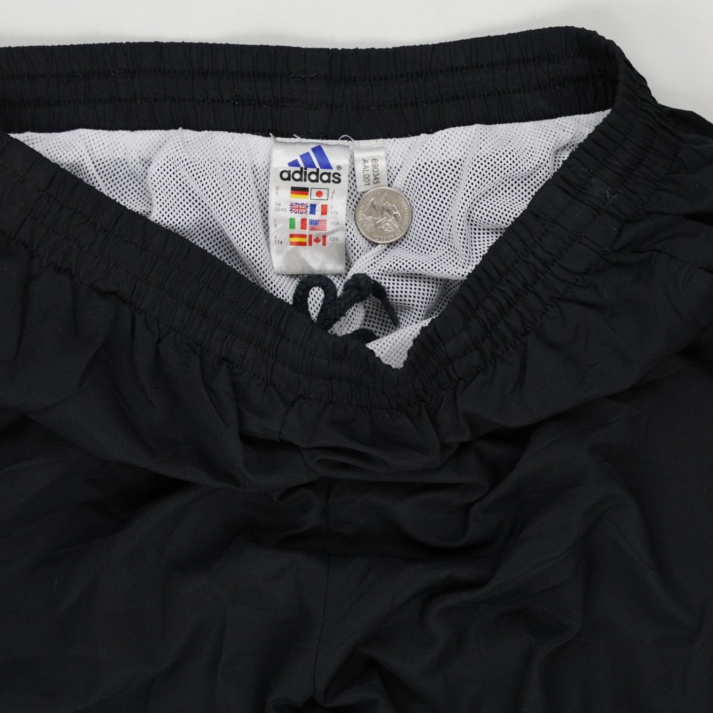 adidas Vintage Black Yellow Track Trousers Large 80cm Inseam 88cm Waist Polyester