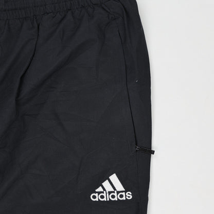 adidas Vintage Black Yellow Track Trousers Large 80cm Inseam 88cm Waist Polyester
