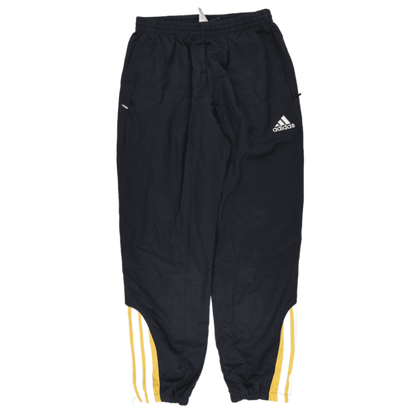 adidas Vintage Black Yellow Track Trousers Large 80cm Inseam 88cm Waist Polyester