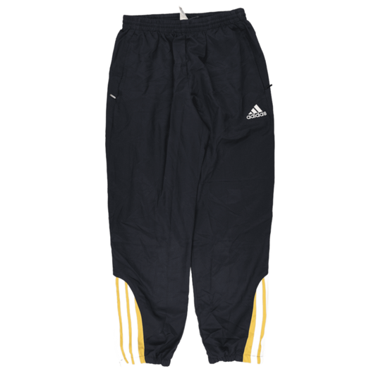 adidas Vintage Black Yellow Track Trousers Large 80cm Inseam 88cm Waist Polyester