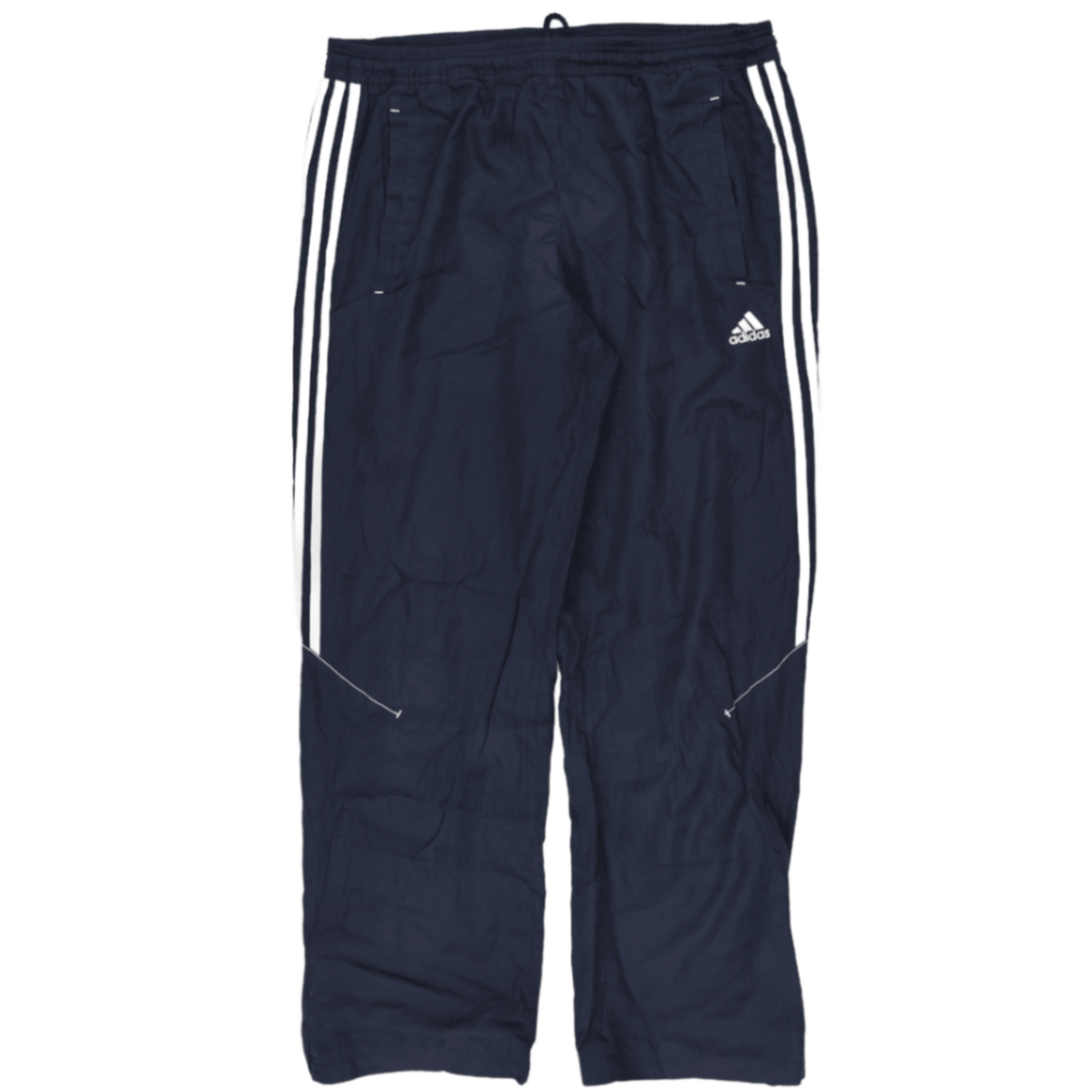 adidas Navy Blue Tracksuit Bottoms Men's Size L Polyester Sportswear 78 cm Inseam 92 cm Waist