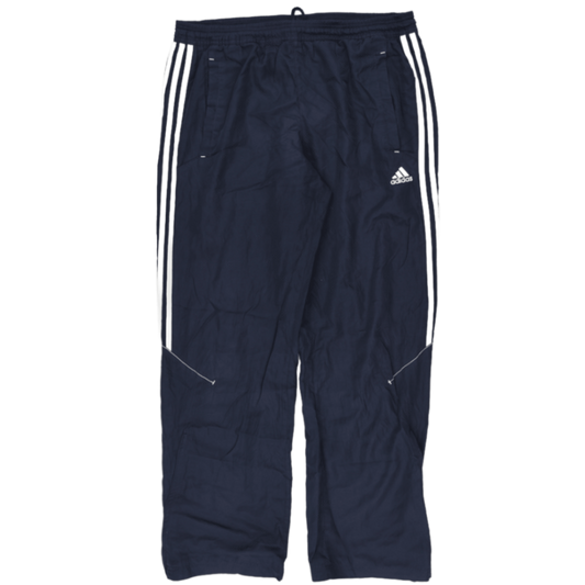 adidas Navy Blue Tracksuit Bottoms Men's Size L Polyester Sportswear 78 cm Inseam 92 cm Waist