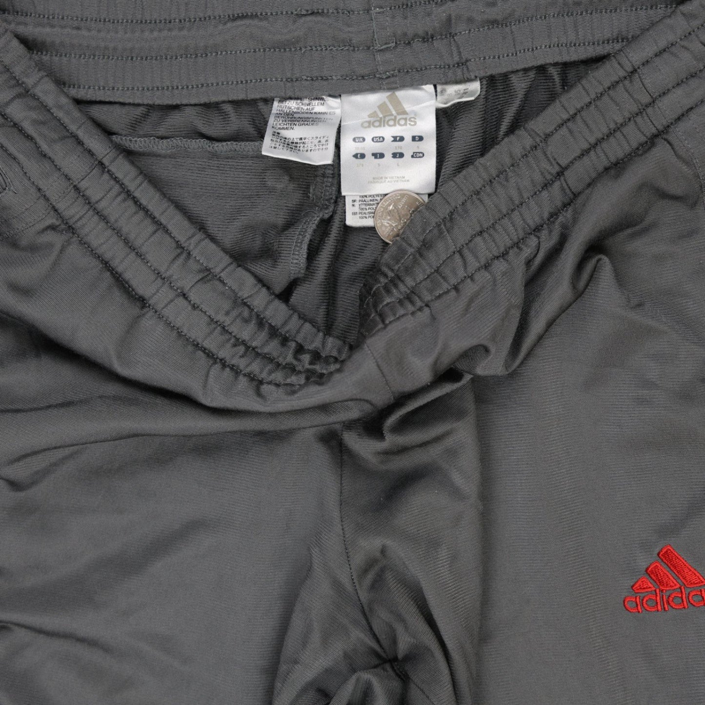 adidas Men's Track Trousers Grey Medium 78cm Inseam Polyester