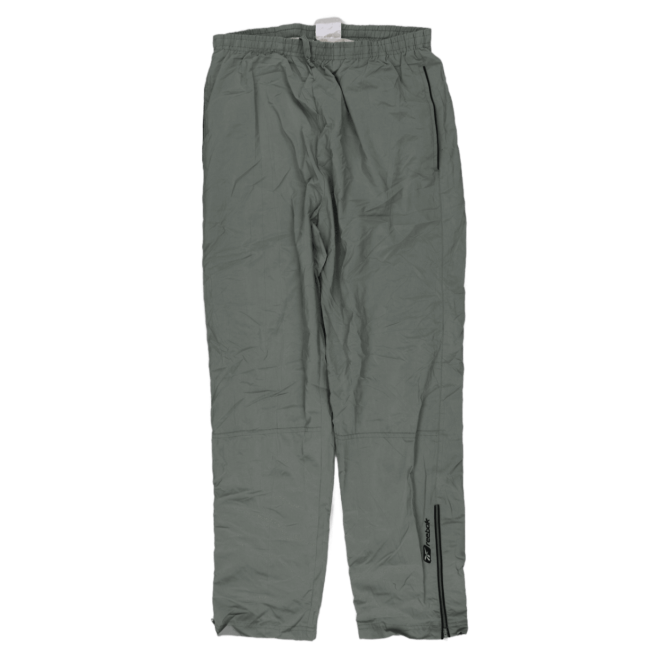 Reebok Vintage Grey Nylon Tracksuit Trousers Size S/M Inseam 76 cm Waist 38-42 cm