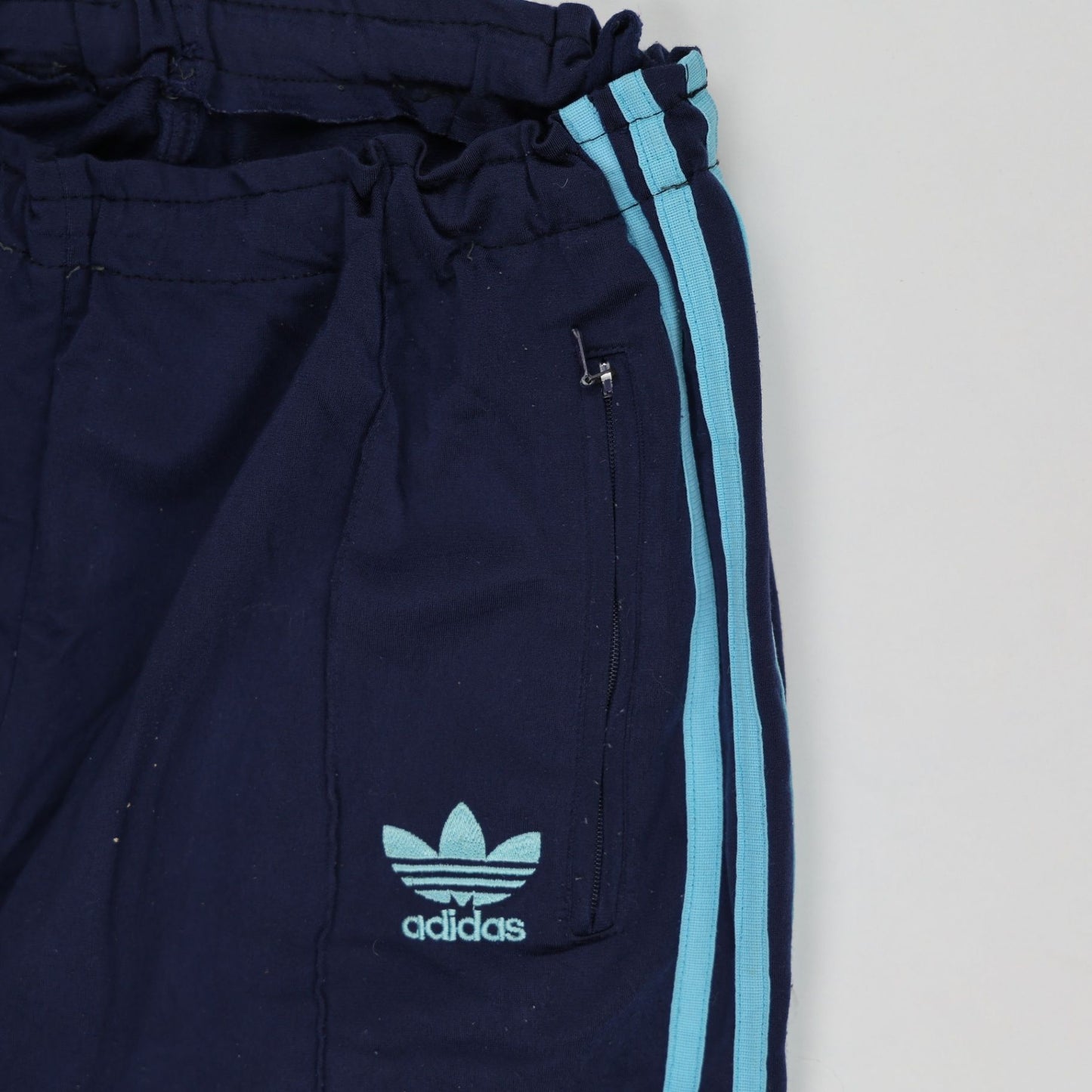 adidas Navy Blue Track Pants Men's Size Medium 34 Inch Waist 80 cm Inseam Polyester Blend