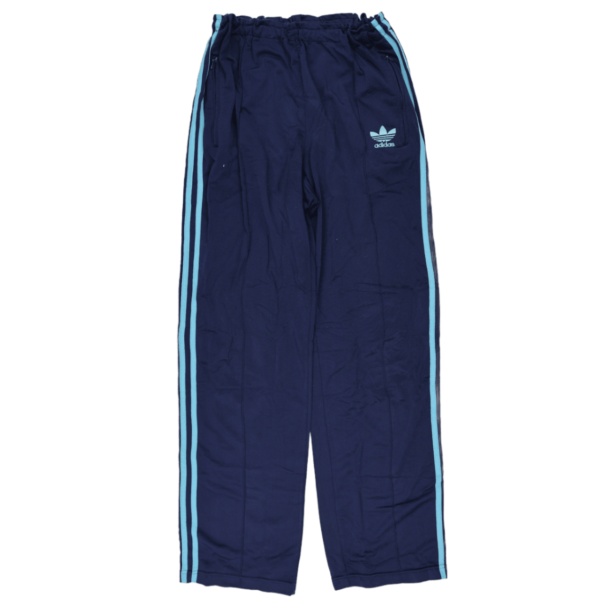 adidas Navy Blue Track Pants Men's Size Medium 34 Inch Waist 80 cm Inseam Polyester Blend