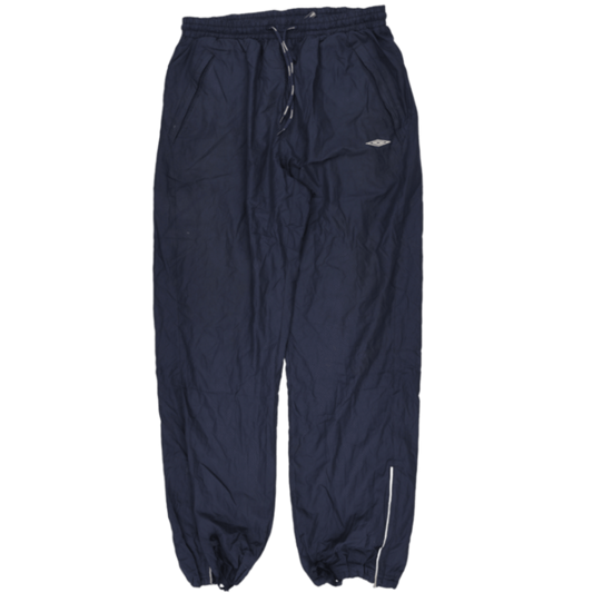 Umbro Navy Blue Track Bottoms Men's Large 78cm Inseam Nylon Trousers