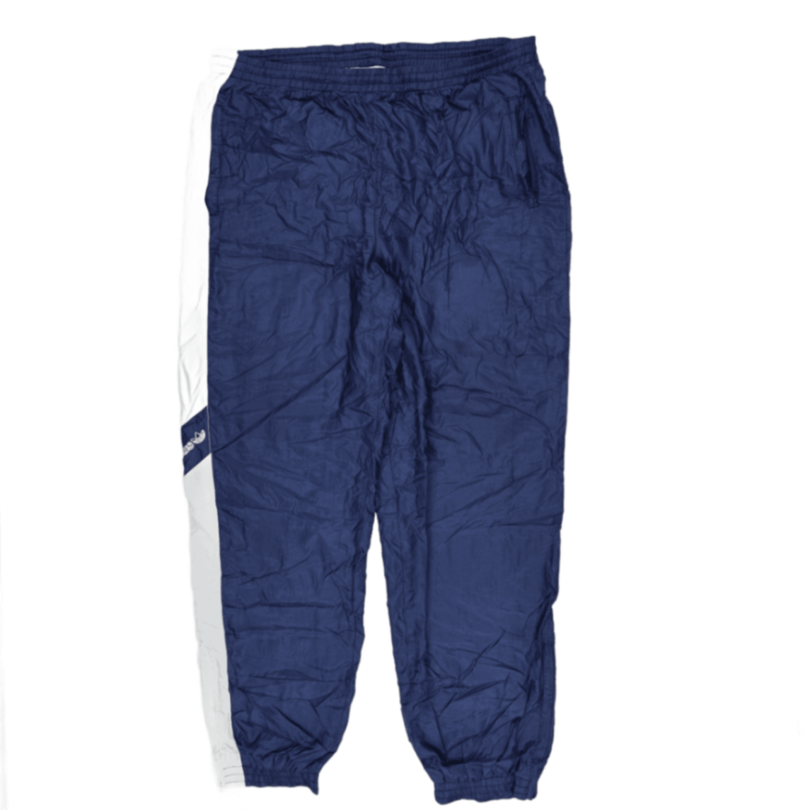 adidas Vintage Navy Blue Track Pants Medium Polyester 78 cm Inseam 76-82 cm Waist Size