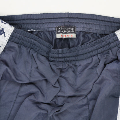 Kappa Navy Blue Track Pants Large Polyester Vintage Side Logo Tape