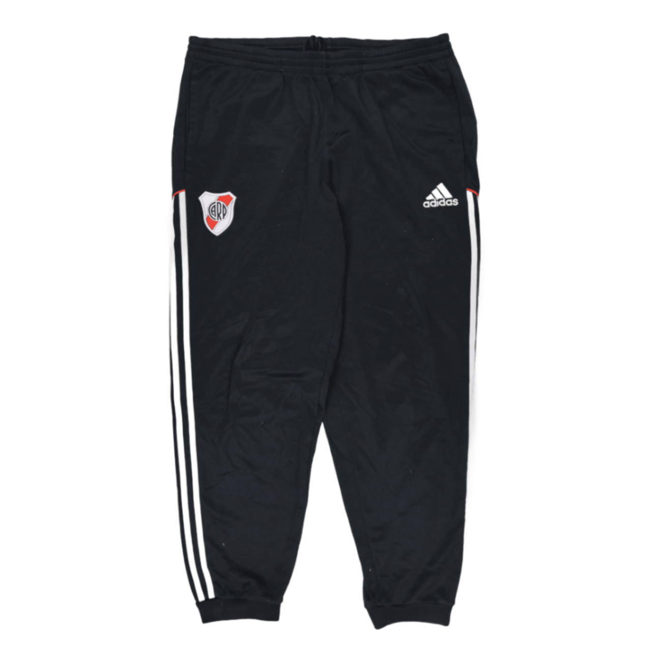 adidas River Plate Black Track Bottoms Men's Trousers Size Medium 38 Waist 76 Inseam Polyester