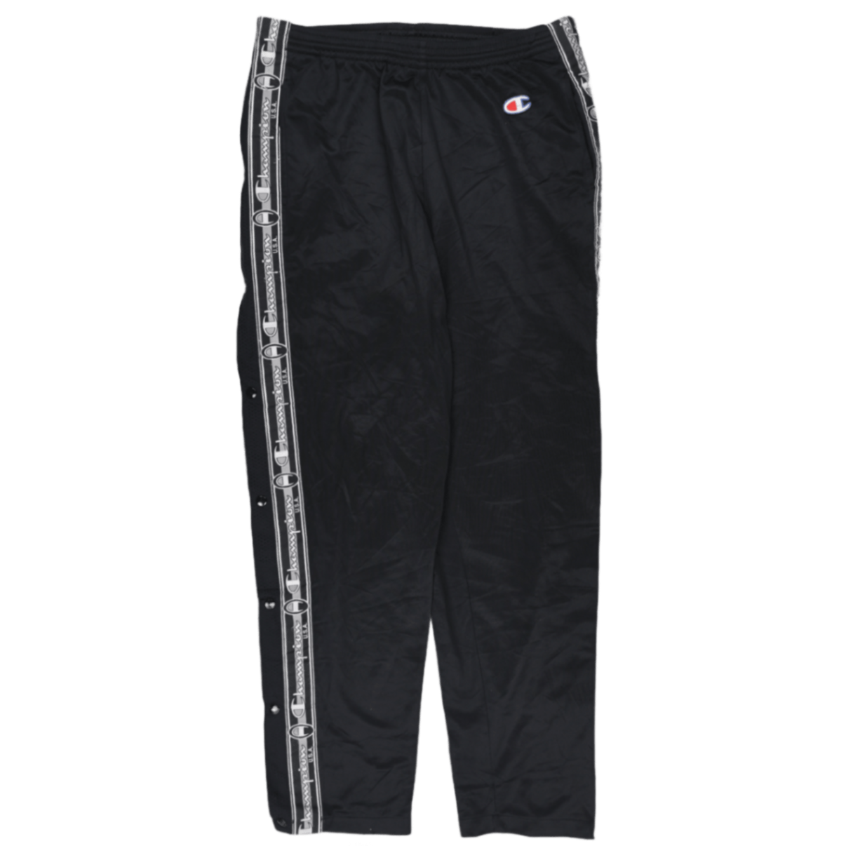 Champion Vintage Black Track Pants Mens Medium 78cm Inseam 80cm Waist Polyester