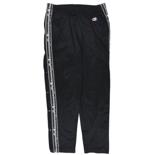 Champion Vintage Black Track Pants Mens Medium 78cm Inseam 80cm Waist Polyester