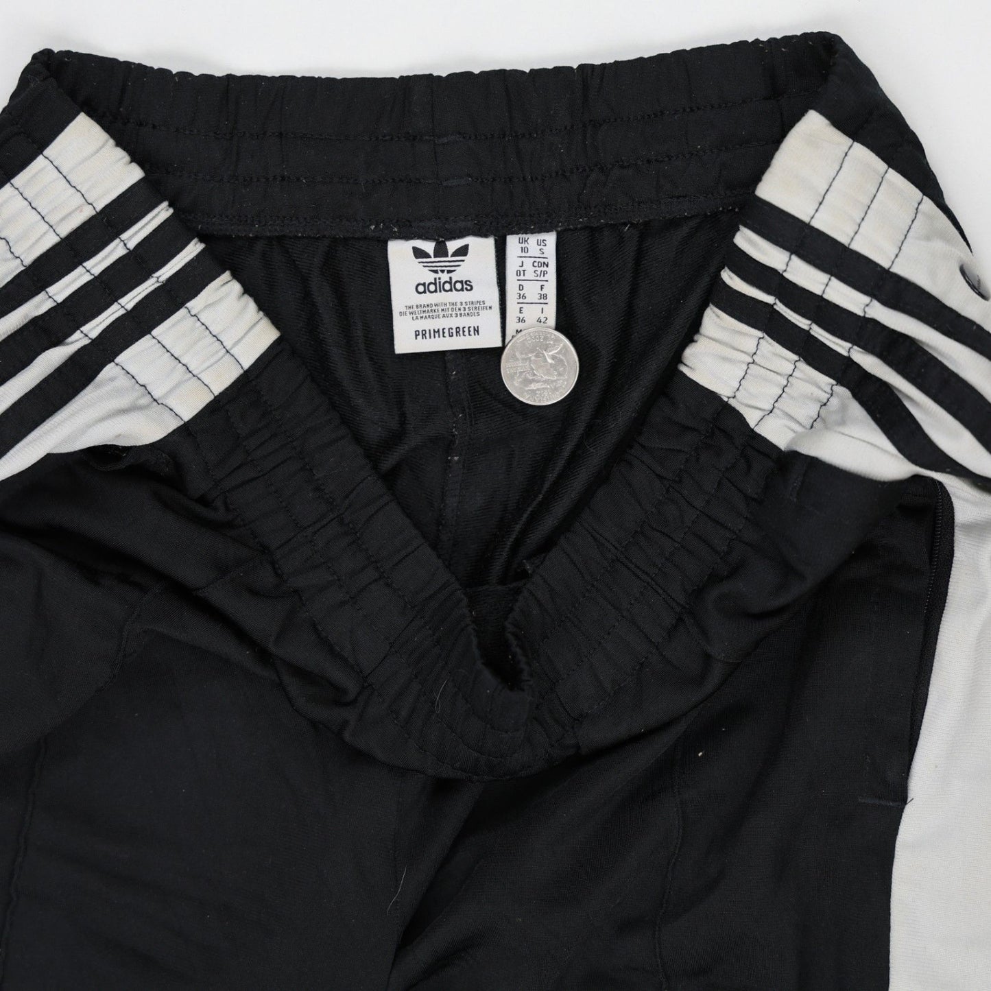 adidas Black Primegreen Track Pants UK 10 36 Waist 74 Inseam Womens