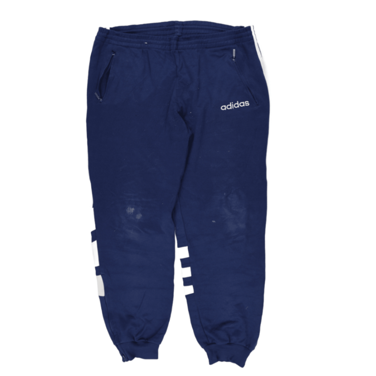 adidas Navy Blue Cotton Track Pants Size L 76cm Inseam 42cm Waist