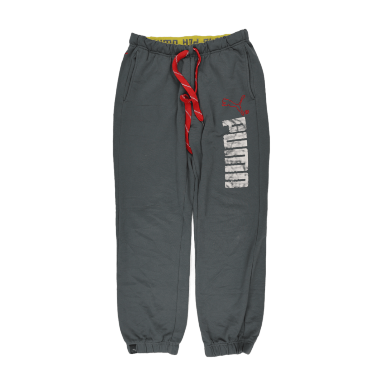PUMA Men's Grey Joggers Cotton Size M 75 cm Inseam 43 cm Waist
