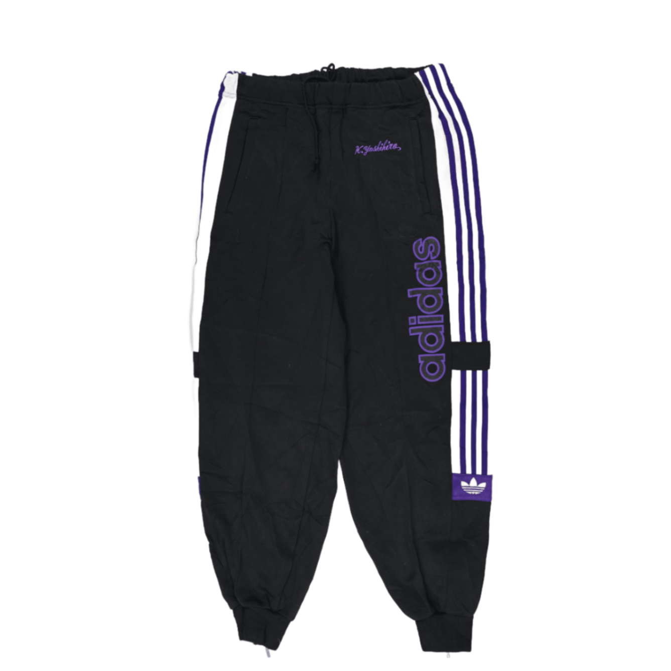 adidas K Yoshihiro Black Track Pants Men's Medium Cotton 76 Inseam 41 Waist