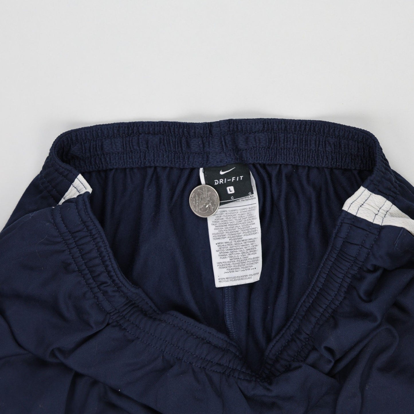 Nike Dri-FIT Navy Blue Track Pants Large Polyester for Men