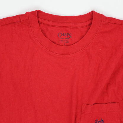 Chaps Men's Red Large Cotton Pocket T-Shirt Crew Neck