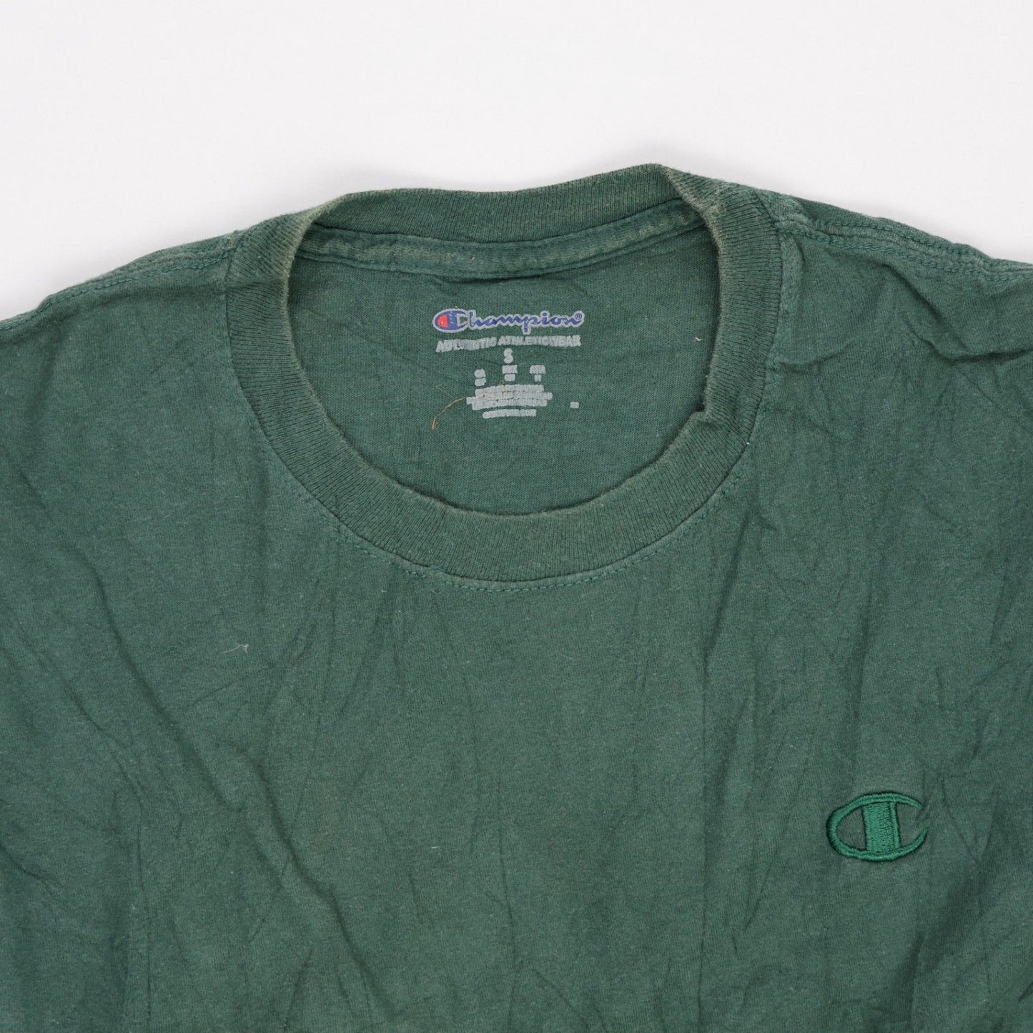Champion Athletic Green Crew Neck T-Shirt Men's Size S Cotton Classic Fit