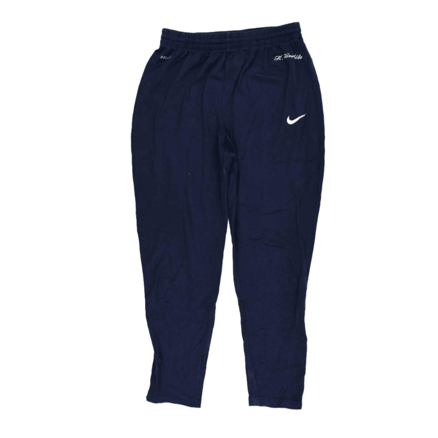 Nike Dri-Fit Navy Blue Polyester Track Trousers Size Small 75 cm Inseam 35 cm Waist