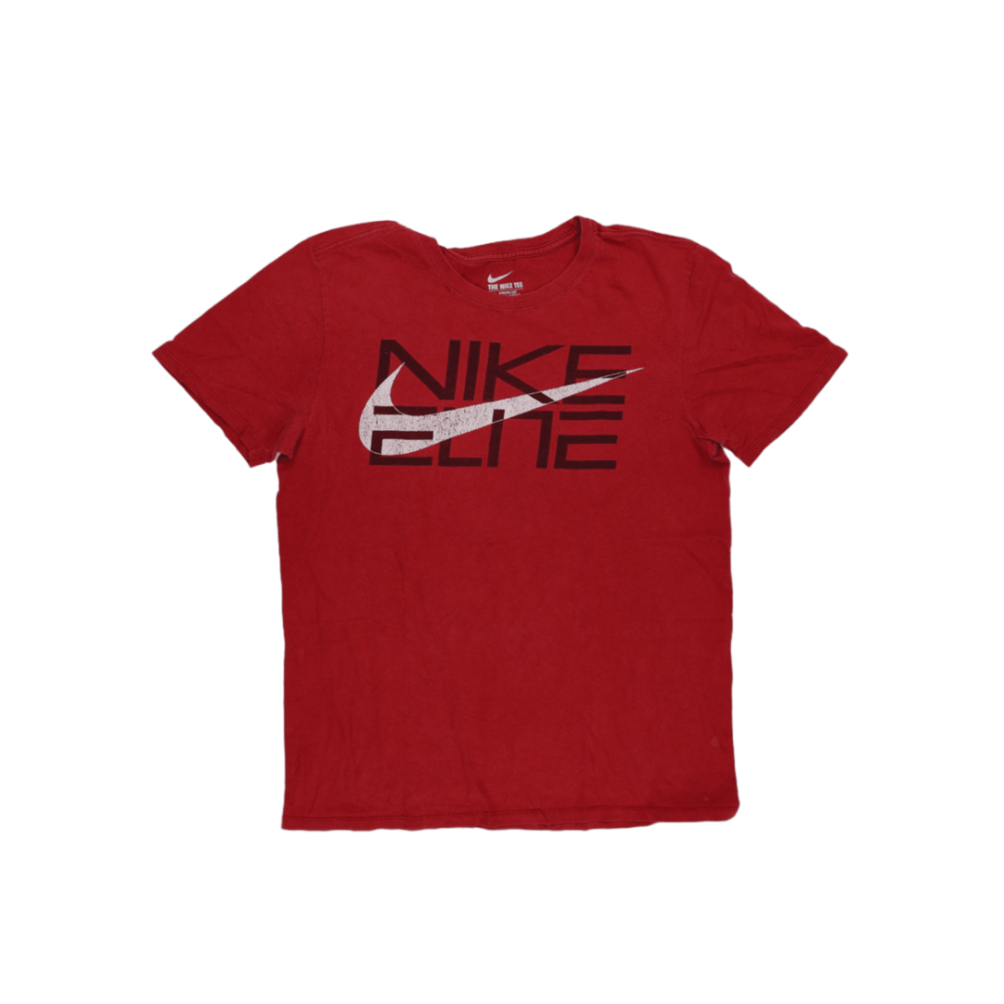 Nike Elite Red Short Sleeve Crewneck T-Shirt Men Size M Cotton Casual