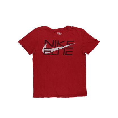 Nike Elite Red Short Sleeve Crewneck T-Shirt Men Size M Cotton Casual