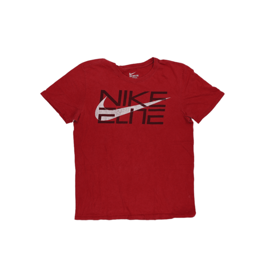 Nike Elite Red Short Sleeve Crewneck T-Shirt Men Size M Cotton Casual