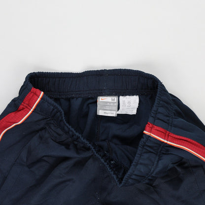 Nike Track Pants Navy Blue Medium Polyester with Red Stripe