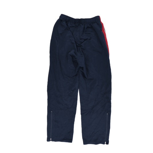 Nike Track Pants Navy Blue Medium Polyester with Red Stripe