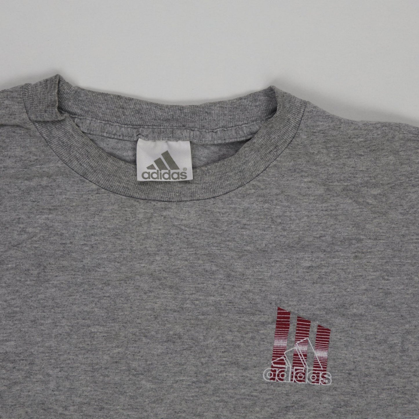 Adidas Grey Graphic Logo T-Shirt Men's Large Cotton Casual Crew Neck Vintage