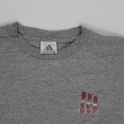 Adidas Grey Graphic Logo T-Shirt Men's Large Cotton Casual Crew Neck Vintage
