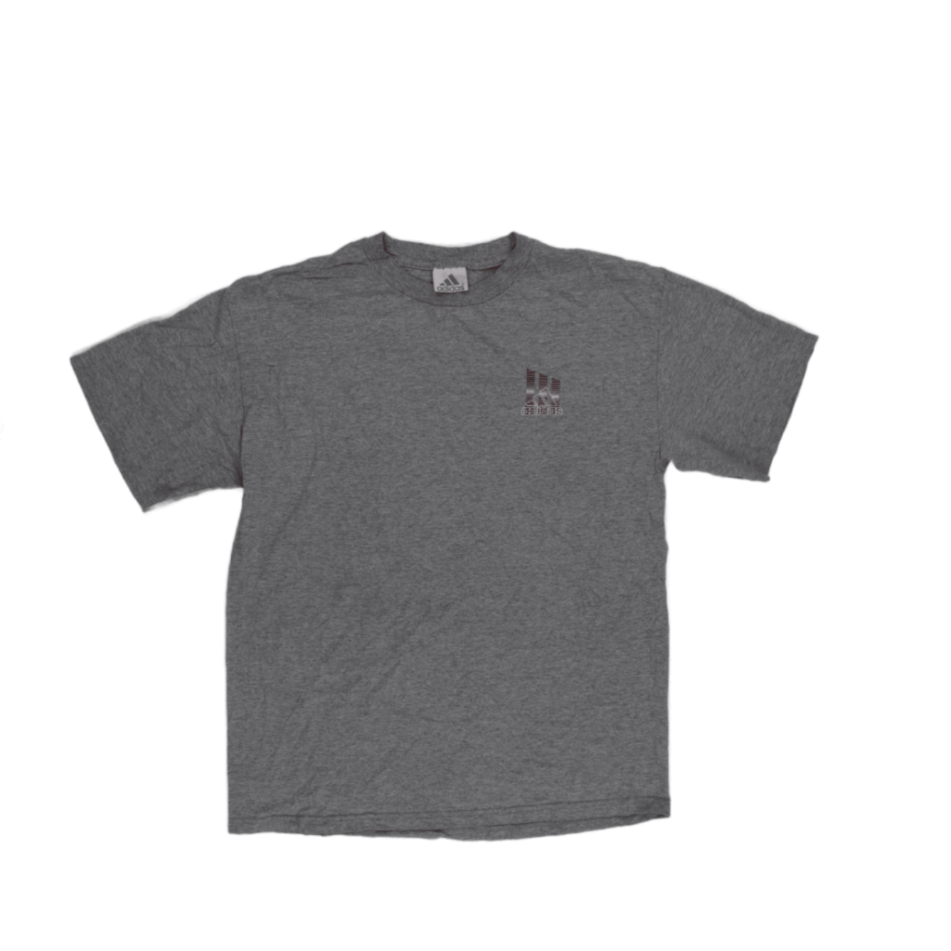 Adidas Grey Graphic Logo T-Shirt Men's Large Cotton Casual Crew Neck Vintage