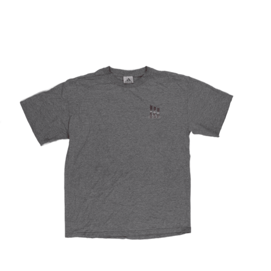 Adidas Grey Graphic Logo T-Shirt Men's Large Cotton Casual Crew Neck Vintage